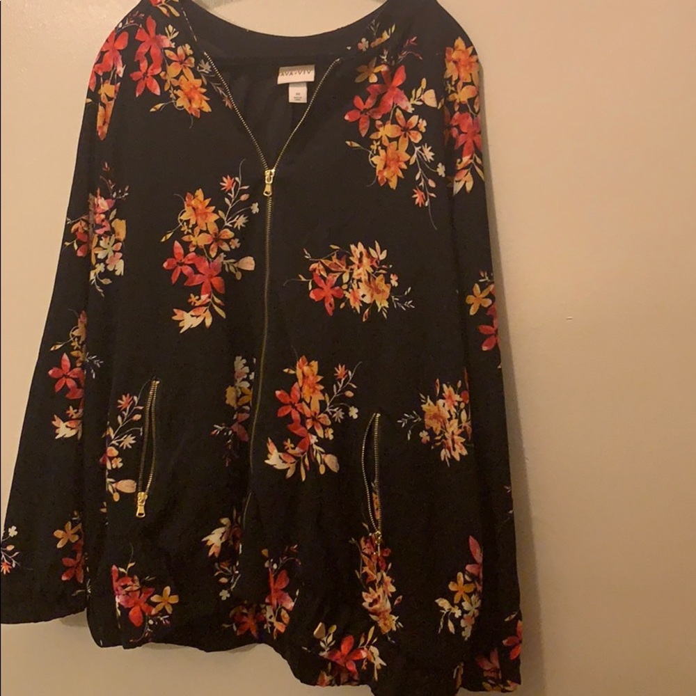 Floral print bomber